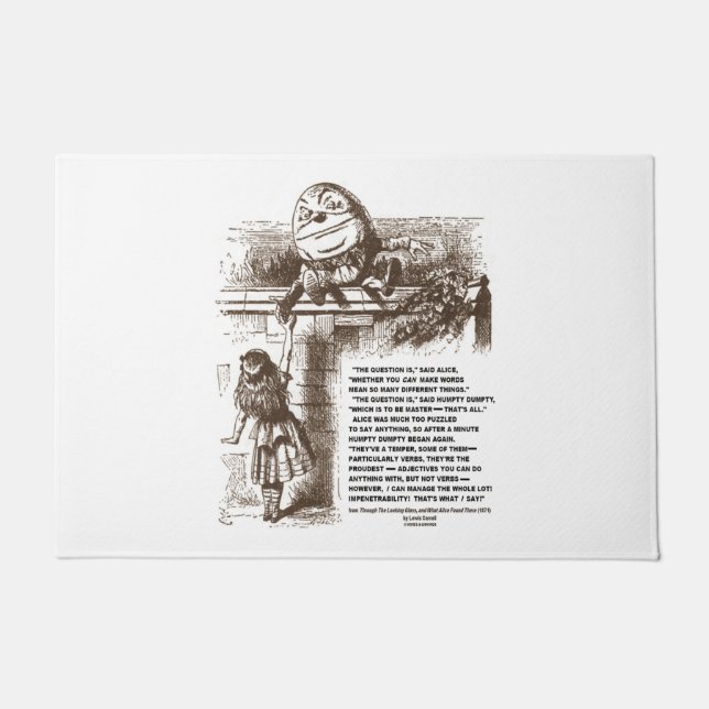 Wonderland Alice Humpty Dumpty Conversty Quote Deurmat (Voorkant)