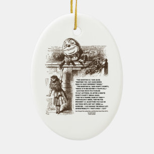 Wonderland Alice Humpty Dumpty Conversty Quote Keramisch Ornament