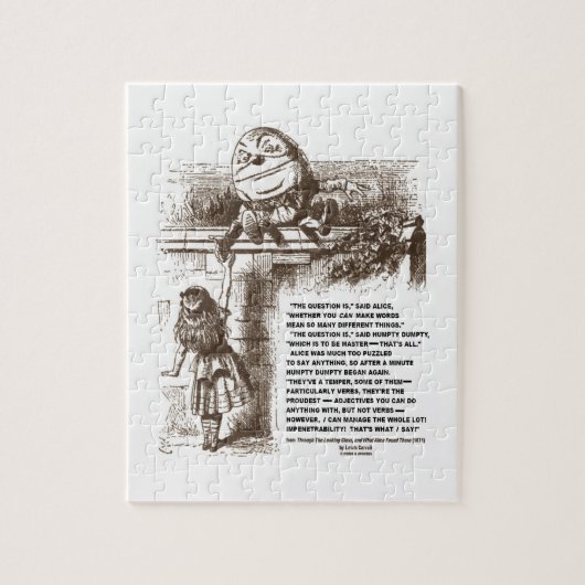 Wonderland Alice Humpty Dumpty Conversty Quote Legpuzzel (Verticaal)
