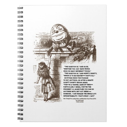 Wonderland Alice Humpty Dumpty Conversty Quote Notitieboek (Voorkant)
