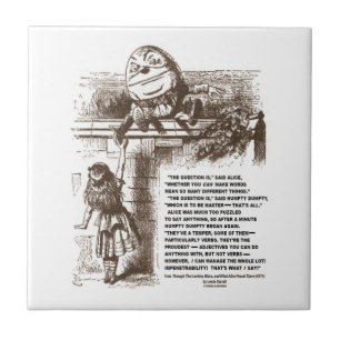 Wonderland Alice Humpty Dumpty Conversty Quote Tegeltje