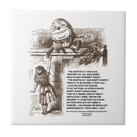 Wonderland Alice Humpty Dumpty Conversty Quote Tegeltje (Voorkant)