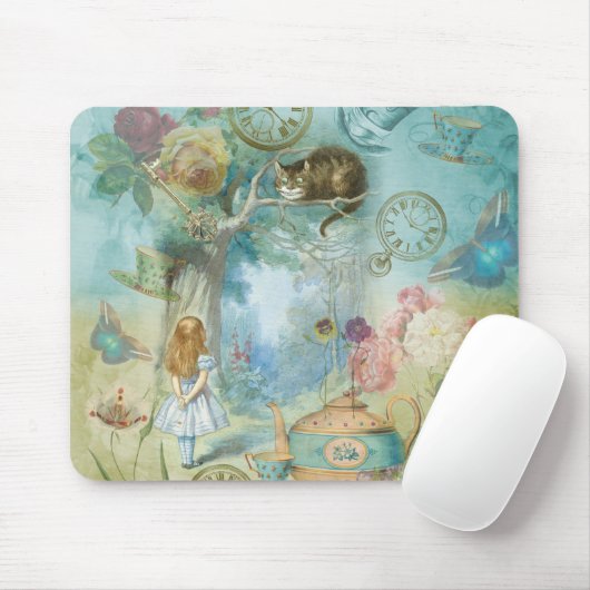 Wonderland - Alice in Wonderland Collage Muismat (Met muis)