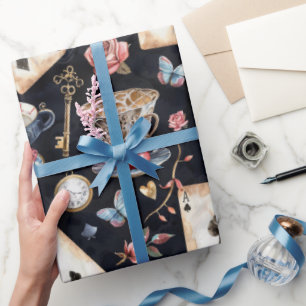 Wonderland Alice Patroon Cadeaupapier
