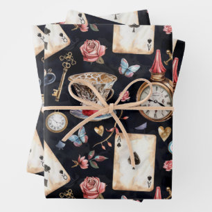 Wonderland Alice Patroon Inpakpapier Vel
