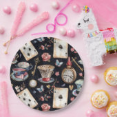 Wonderland Alice Patroon  Papieren Bordje (Feest)