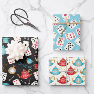 Wonderland Alice Patroon Wrapping Papier Blad Inpakpapier Vel