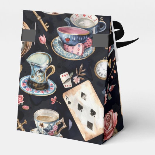 Wonderland Alice Pattern Bedankdoosjes (Achterkant)