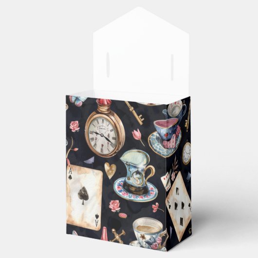 Wonderland Alice Pattern  Bedankdoosjes (Geopend)