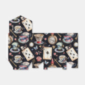 Wonderland Alice Pattern  Bedankdoosjes (Uitgevouwen)