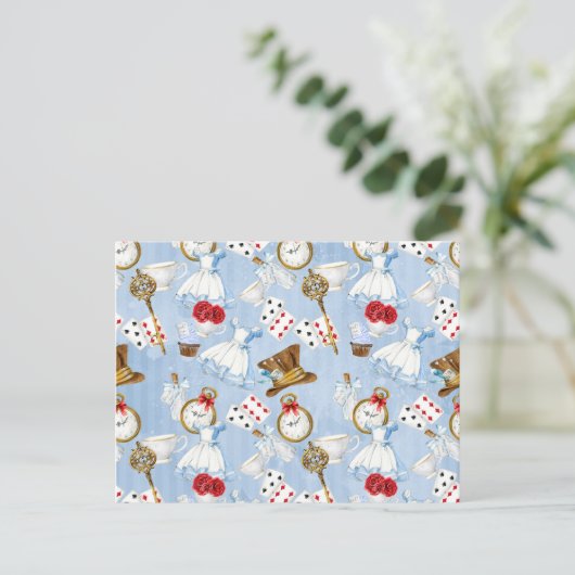 Wonderland Alice Pattern Briefkaart (Staand voorkant)