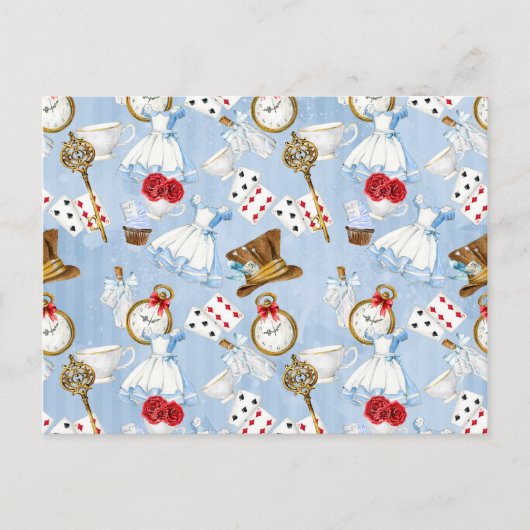 Wonderland Alice Pattern Briefkaart (Voorkant)