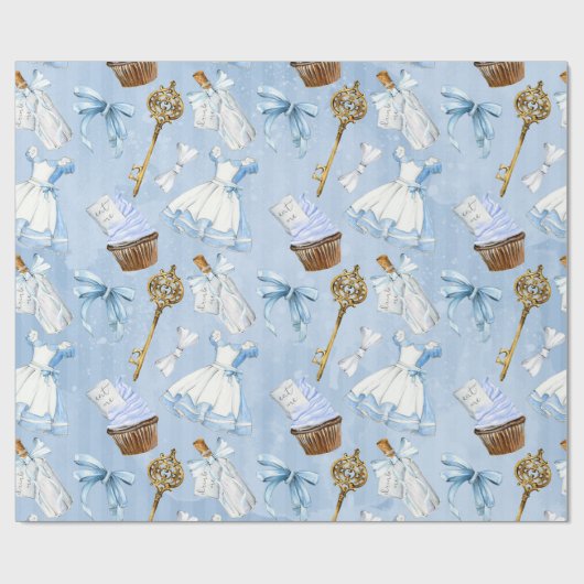 Wonderland Alice Pattern Cadeaupapier (Vlak)