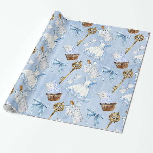 Wonderland Alice Pattern Cadeaupapier (Uitgerold)