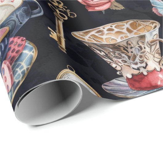 Wonderland Alice Pattern  Cadeaupapier (Rol Hoek)