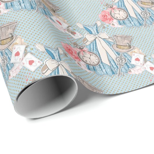 Wonderland Alice Pattern Cadeaupapier (Rol Hoek)