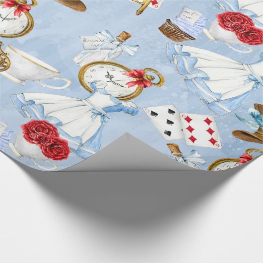 Wonderland Alice Pattern Cadeaupapier (Hoek)