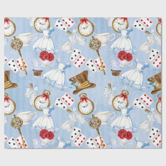 Wonderland Alice Pattern Cadeaupapier (Vlak)