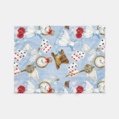 Wonderland Alice Pattern Fleece Deken (Voorkant (Horizontaal))