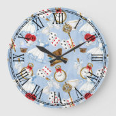 Wonderland Alice Pattern Grote Klok (Voorkant)