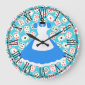 Wonderland Alice Pattern Grote Klok (Voorkant)