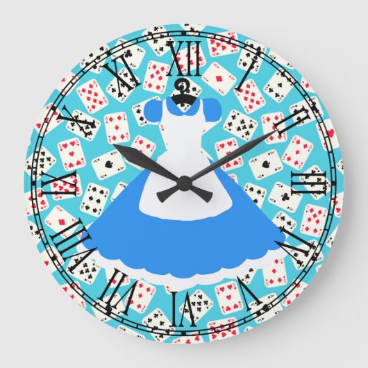 Wonderland Alice Pattern Grote Klok (Voorkant)