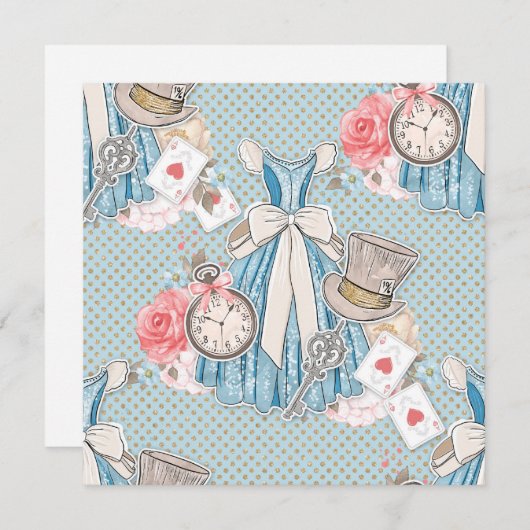Wonderland Alice Pattern Kaart (Voorkant / Achterkant)