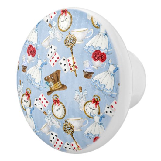 Wonderland Alice Pattern Keramische Knop (Rechts)