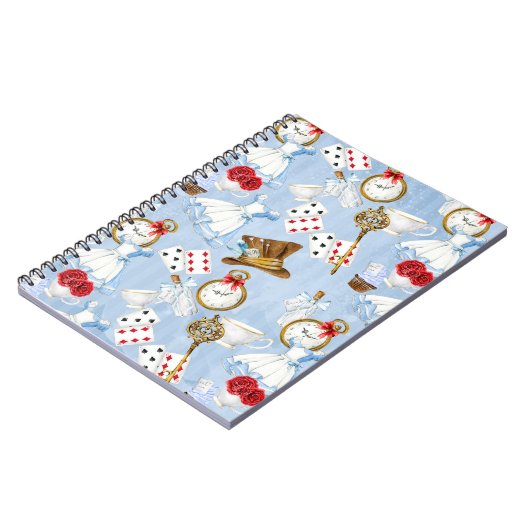 Wonderland Alice Pattern Notitieboek (Linkerzijde)