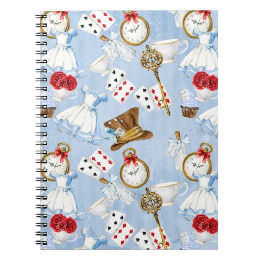 Wonderland Alice Pattern Notitieboek (Voorkant)