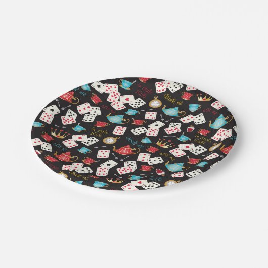 Wonderland Alice Pattern Papieren Bordje (Gekanteld)