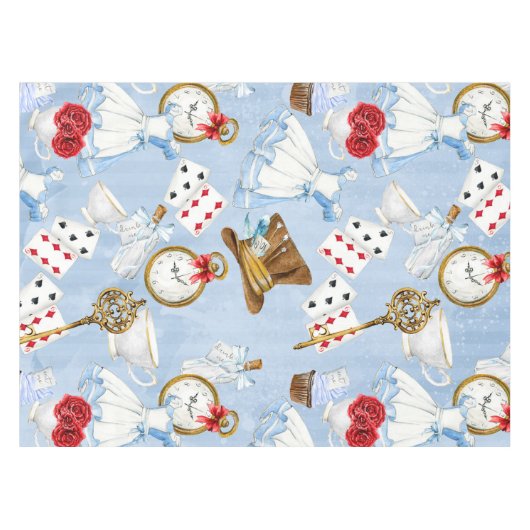 Wonderland Alice Pattern Tafelkleed (Voorkant (Horizontaal))