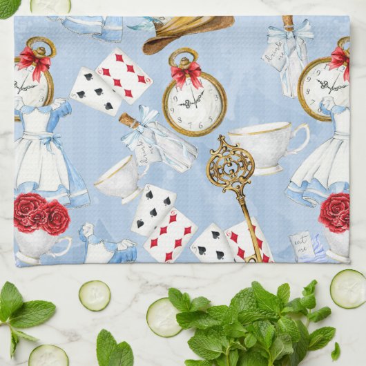Wonderland Alice Pattern Theedoek (Gevouwen)