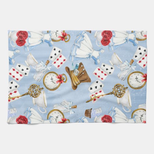 Wonderland Alice Pattern Theedoek (Horizontaal)