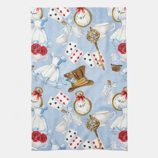 Wonderland Alice Pattern Theedoek (Verticaal)
