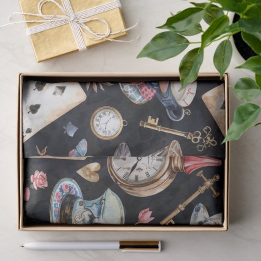 Wonderland Alice Pattern  Tissuepapier (Geschenk)
