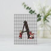 Wonderland Alice & Queen of Hearts Letter A Briefkaart (Staand voorkant)