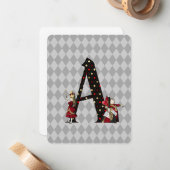 Wonderland Alice & Queen of Hearts Letter A Notitiekaartje (Voorkant / Achterkant in situ)