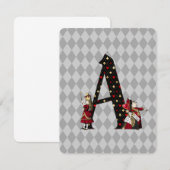 Wonderland Alice & Queen of Hearts Letter A Notitiekaartje (Voorkant / Achterkant)