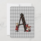 Wonderland Alice & Queen of Hearts Letter A Notitiekaartje (Voorkant)