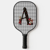 Wonderland Alice & Queen of Hearts Letter A Pickleball Paddle (Achterkant)