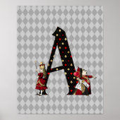 Wonderland Alice & Queen of Hearts Letter A Poster (Voorkant)