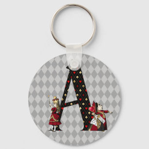 Wonderland Alice & Queen of Hearts Letter A Sleutelhanger