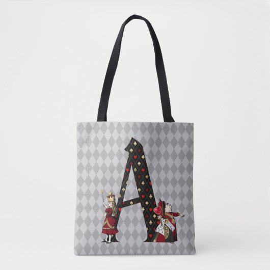 Wonderland Alice & Queen of Hearts Letter A Tote Bag (Voorkant)
