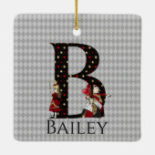 Wonderland Alice & Queen of Hearts Letter B Keramisch Ornament (Achterkant)