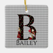 Wonderland Alice & Queen of Hearts Letter B Keramisch Ornament (Voorkant)