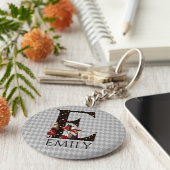 Wonderland Alice & Queen of Hearts Letter E Sleutelhanger (Zijkant)