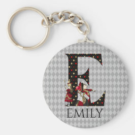 Wonderland Alice & Queen of Hearts Letter E Sleutelhanger