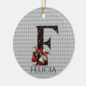Wonderland Alice & Queen of Hearts Letter F Keramisch Ornament (Links)