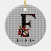 Wonderland Alice & Queen of Hearts Letter F Keramisch Ornament (Achterkant)